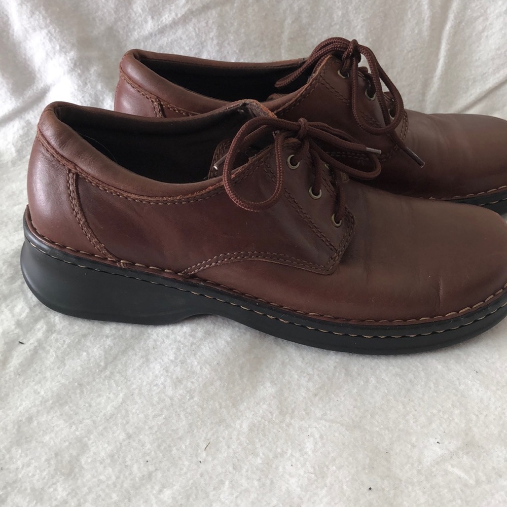 Bass Brown Leather Lace Up Loafers Women’s size 10